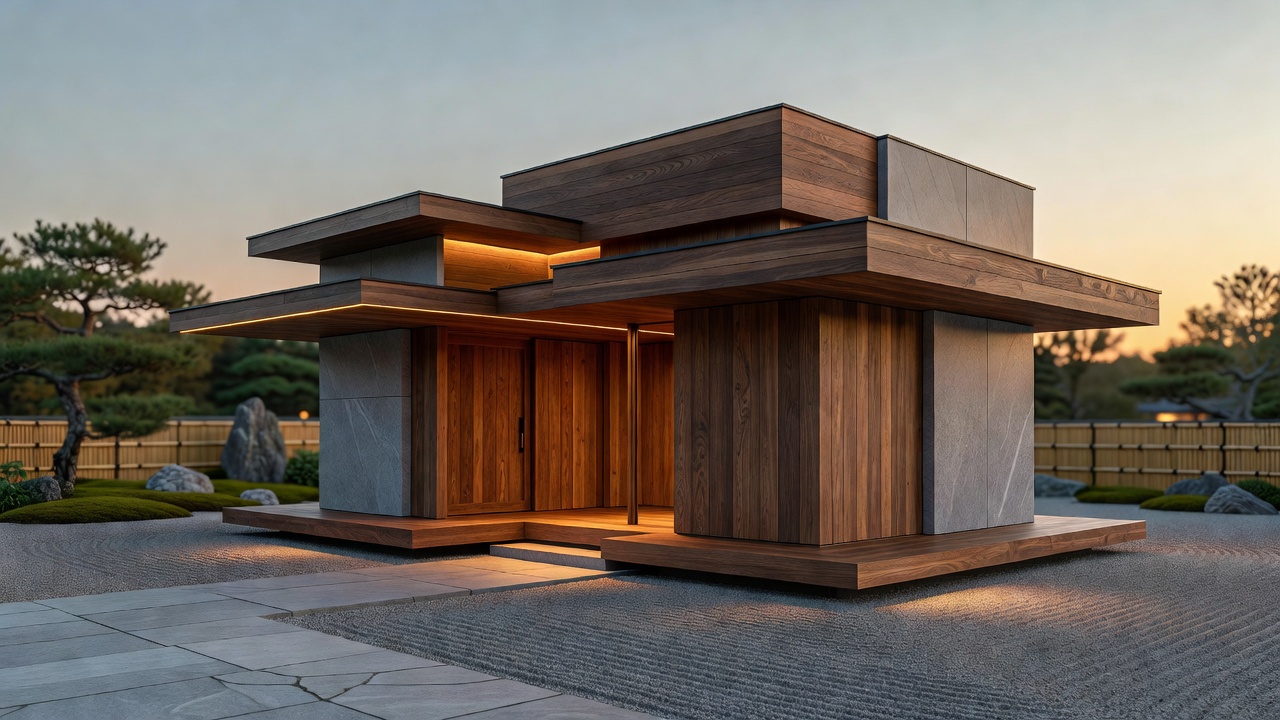 建築的なモジュラーパビリオンの外観